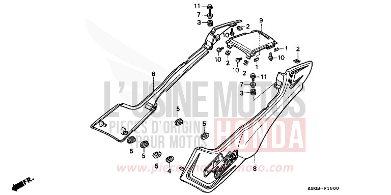COUVERCLE LATERAL de CB Two Fifty FATHOM BLUE GRAY (NH318) de 1994